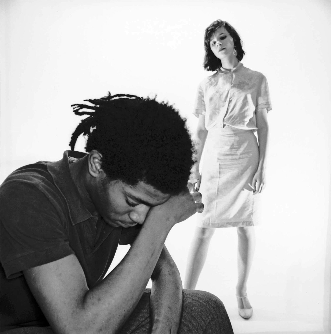 Basquiat and Eszter Balint in 1980. Photo by Edo Bertoglio.